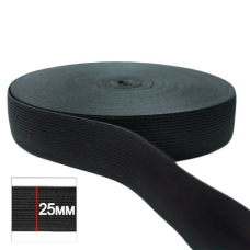 Резинка 25 мм Чорна (40 м)