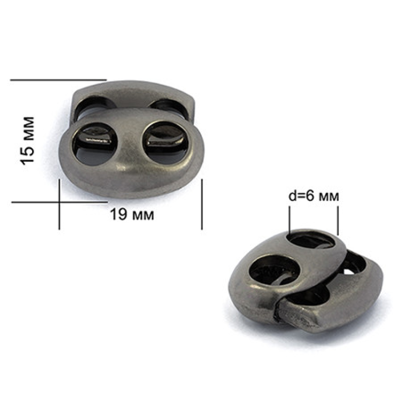 Фіксатор на два отвори 3370 колір Темний Нікель 500 шт Фіксатор на два отвори 3370 колір Темний Нікель 500 шт