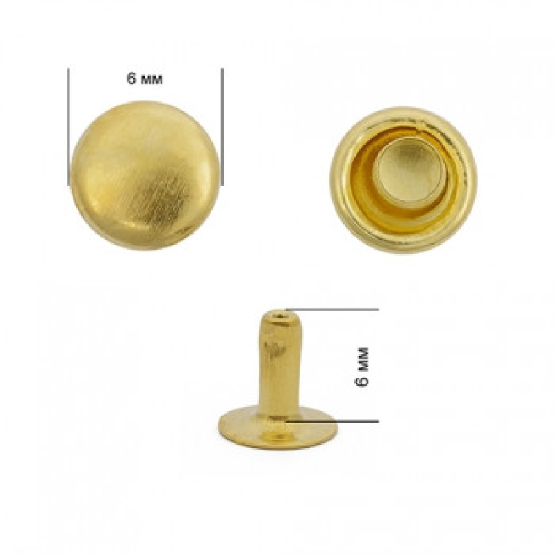 Хольнітен 6 мм односторонній Золото 100 шт