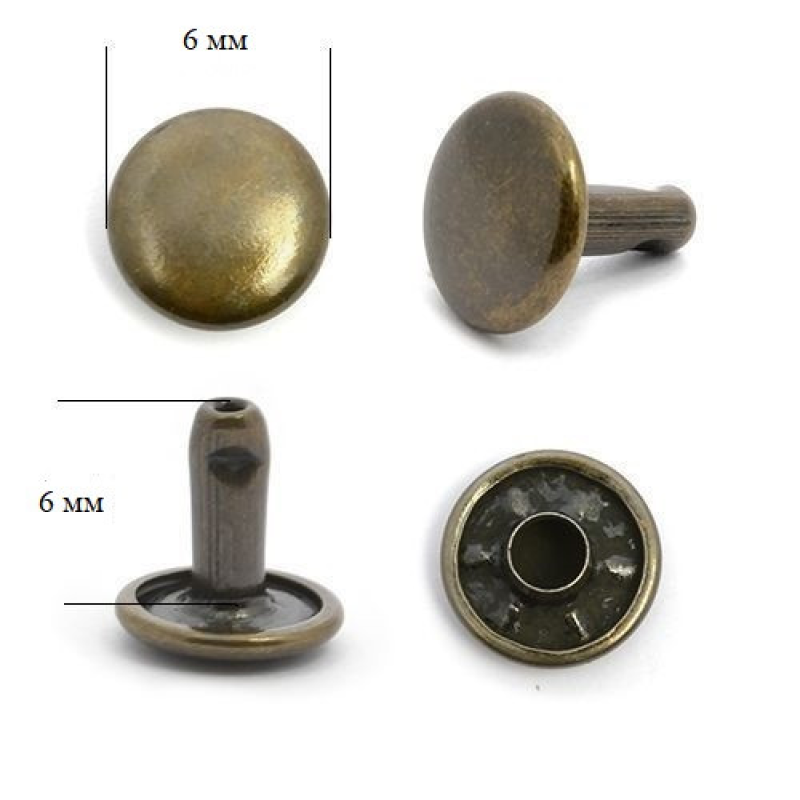 Хольнітен 6 мм двосторонній Антик 100 шт