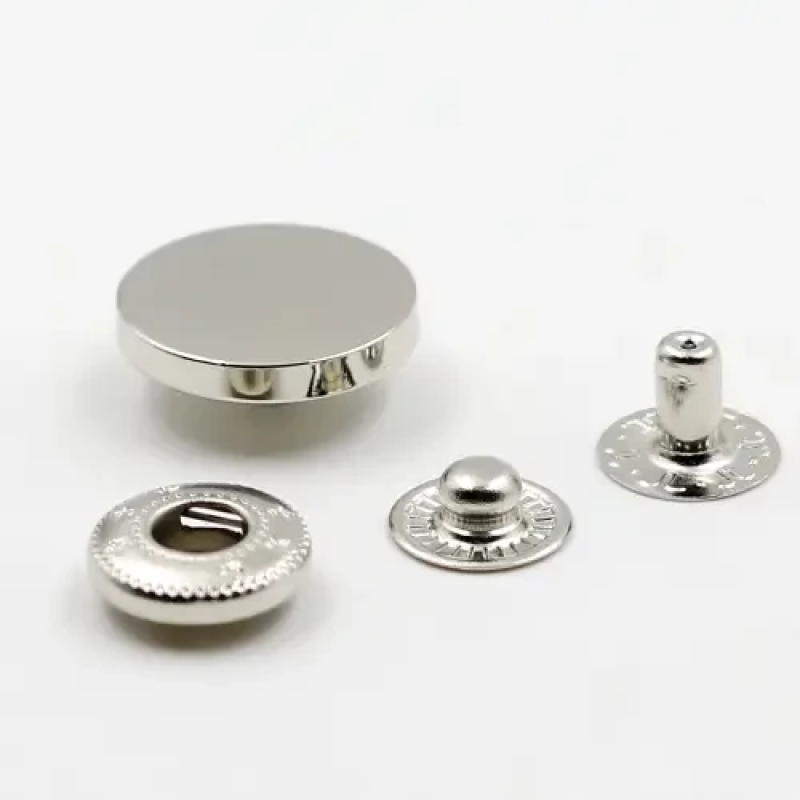 Кнопка гладка таблетка 17 мм (нержавіюча сталь) Нікель 50 шт