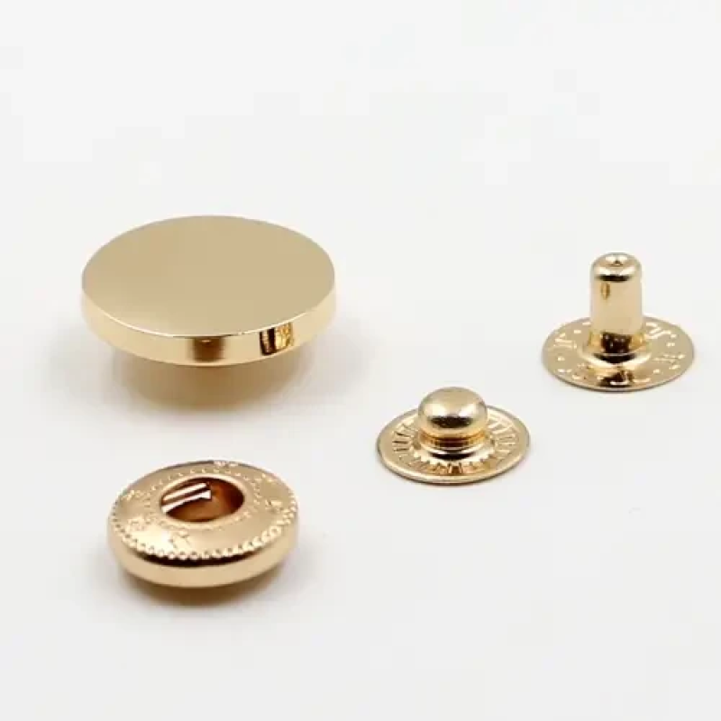 Кнопка гладка таблетка 17 мм (нержавіюча сталь) Золото 50 шт