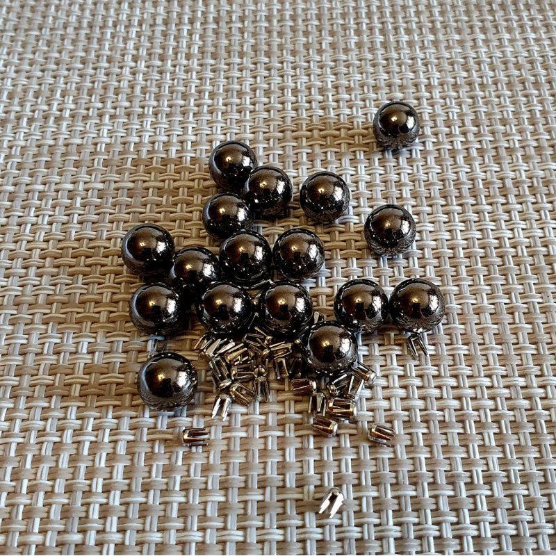 Намиста під перли прибивні 6 мм Темний Нікель 100 шт