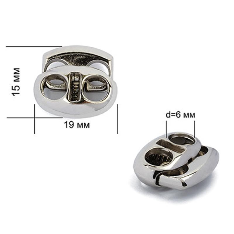 Фіксатор на два отвори 3370 колір Нікель 50 шт