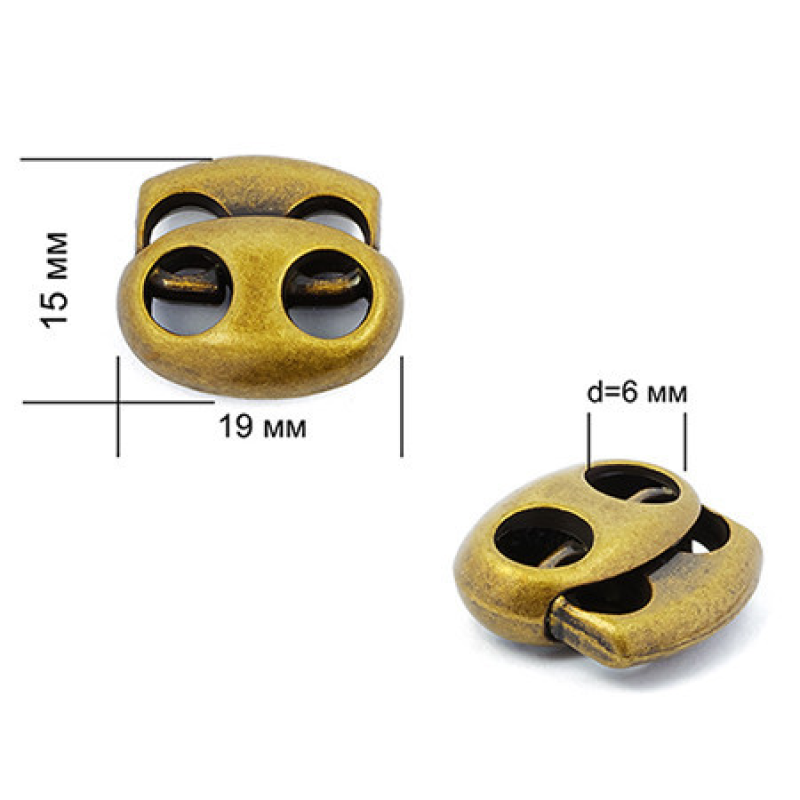 Фіксатор на два отвори 3370 колір Антик 50 шт