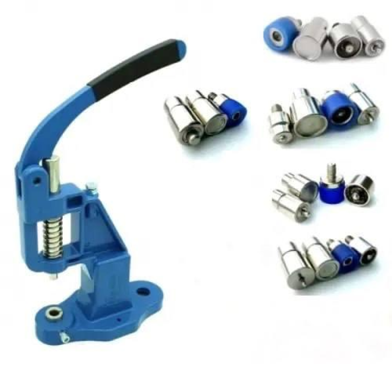 Прес з набором матриць для встановлення кнопок всіх видів